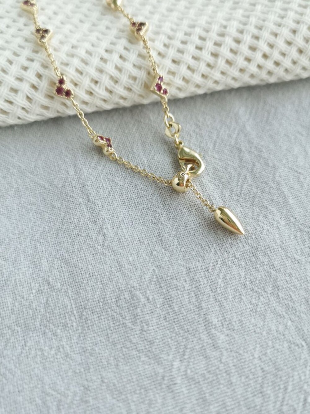Kendra Scott Haven Heart Gold Chain Bracelet - Pink Crystal - Picture 4 of 4